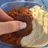 falafel with hummus and muhammara   at Afandi Delicias Del Sultán in Valencia