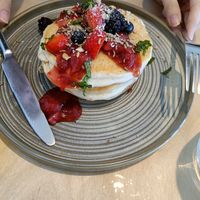 Vegan pancakes at Birch in Newcastle