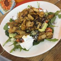 Spiced Ch'ken & Feta Salad - Spinach, watercress, rocket, cucumber, red onion, baby plum tomatoes, avocado & sunflower seeds  at The Veeg Shack in Swindon