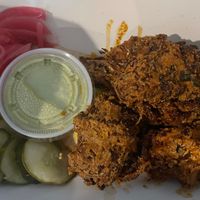 Vegan gluten free pakora  at The Crypt in Denver