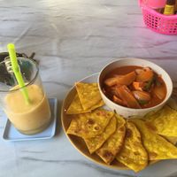Roti + Massaman Curry (vegan)   at HALAL FOOD in Koh Jum