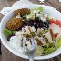 Just Fa’Laf with lentil and lettuce base  at Meze Morada in Islamorada