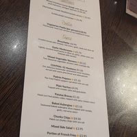 Vegan menu. at Central 42 in Beverley