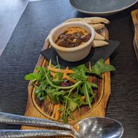 Caramelised onion hummus and toasted pita bread at Central 42 in Beverley