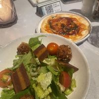 Romaine salad and pepperoni pizza   at Rozey in Amersfoort