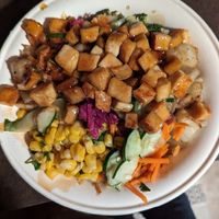 Tofu bowl with teriyaki sauce at BIBIBOP in Canton