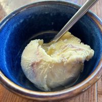 Vegan Raspberry dessert   at Rock Point Inn in Lyme Regis