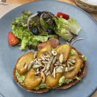 Avocado plantain toast  at Sarajevo Cafe Jardin in San Cristobal De Las Casas