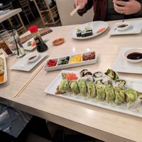 Green dragon roll, caterpillar roll, and goddess roll at Zen Sushi in Dallas