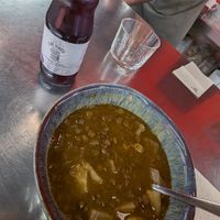 Lentil and potato soup/ lentejas de la mamaica con nabo y patata at Plantamientos in Madrid