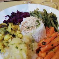 Vegan mix vegetables dish at La Zucca in Venice