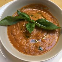 Tomato and bean soup at La Zucca in Venice