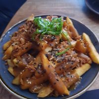 Curry Fries - sorry it is blurry at SALT in Hamilton
