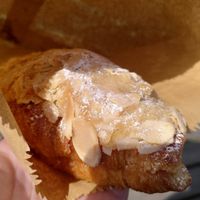 Almond croissant. at North Sea Coffee Co in Cromer