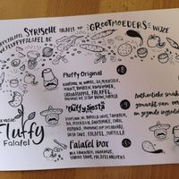 the menu on Sept. 22nd 2022 😋 at Fluffy Falafel in Kortrijk