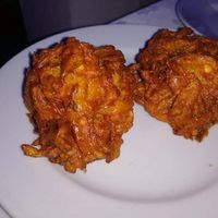 Onion bahji at Addu's Indian Restaurant in Doncaster