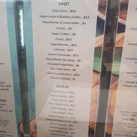 Cabinet menu at Turmeric Cafe in Lower Hutt