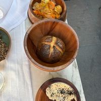 Pan, manteca, pickled veggies at Gioia Cocina Botánica in Buenos Aires