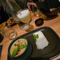 Green curry with eggplants. at NUSARA Thai Fire Kitchen in Poole