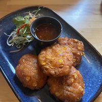 Sweetcorn cakes   at NUSARA Thai Fire Kitchen in Poole