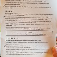 Menu Feb 2022 at The Apple Tree in Gerrards Cross
