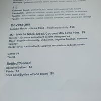 Menu as of May 2022 at Soluna Cafe in Jackson