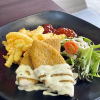Fish and chips  at Makan Vegan - 斋这里 in Central Singapore