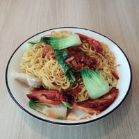 云吞面打包回来也不会变得糊糊👍 at Makan Vegan - 斋这里 in Central Singapore