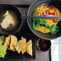 Wanton noodle 4.50
Fried wanton 4.50 at Makan Vegan - 斋这里 in Central Singapore