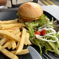 Burger set  at Makan Vegan - 斋这里 in Central Singapore