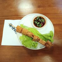 Tempeh skewers 👍 at Makan Vegan - 斋这里 in Central Singapore