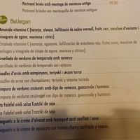 Menú vegano at La Nou in Blanes