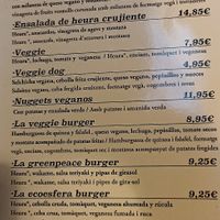 Menú vegano at La Nou in Blanes