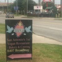 This is the sign that's out front at Vegeria - Viva Book Complex in San Antonio