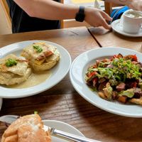 Benedict and Hash. YES to both    at Rabbits Cafe - Killingsworth in Portland