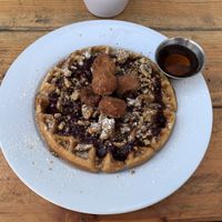 The Deluxe Cornmeal Waffle  at Rabbits Cafe - Killingsworth in Portland