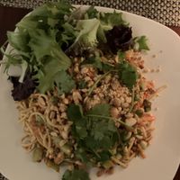 Spicy sesame peanut noodles. Really good   at Red Ocotillo in Borrego Springs