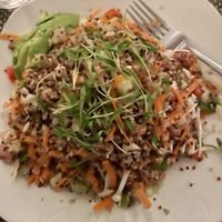 Lemon wedges rather than the vinaigrette dressing to avoid oil.   at Red Ocotillo in Borrego Springs