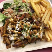 Vegan shawarma plate  at El Hummus in Mallorca