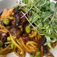 Hokkien noodles with veggies and tofu - the special!   at Kinsfolk in Rockhampton