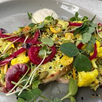 Avocado toast with cashew cream  at Kinsfolk in Rockhampton