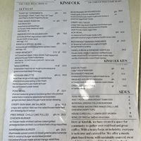 menu  at Kinsfolk in Rockhampton