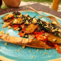 Spinach filled ravioli... the fresh greens chef s seen plucking right after u place the order. at KaYa Cafe & Guesthouse in Stok