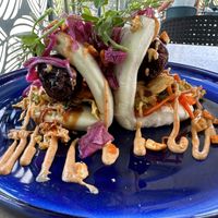 Vegan bao buns   at Kafe 5999 in Willemstad