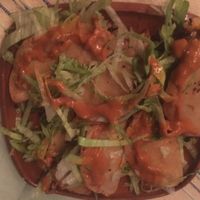 Potato tacos with vegan cheddar cheese I brought me. This was a creative dish they made on the spot with ingredients they had that day. at Lora Loka in La Manzanilla