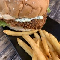 tofu burger   at Pait Tine Taung in Koh Phangan