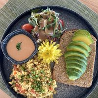 Scrambled tofu with avocado toast😍  at HeyBong - The Healthy Secrets  in Siem Reap