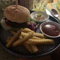 Burger with generous helping of garlic aioli!   at HeyBong - The Healthy Secrets  in Siem Reap