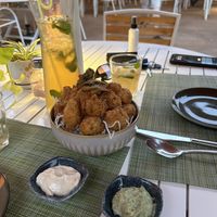 Cauliflower wings with dipping sauce and lemongrass ginger lemonadee  at HeyBong - The Healthy Secrets  in Siem Reap