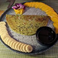 Pandan crepe (very yum!) at HeyBong - The Healthy Secrets  in Siem Reap